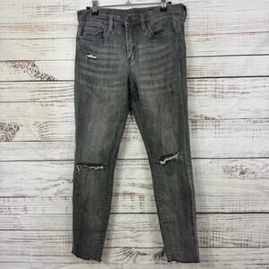 Blank NYC mid rise size 28 ripped faded Charcoal Distressed Skinny Jeans
